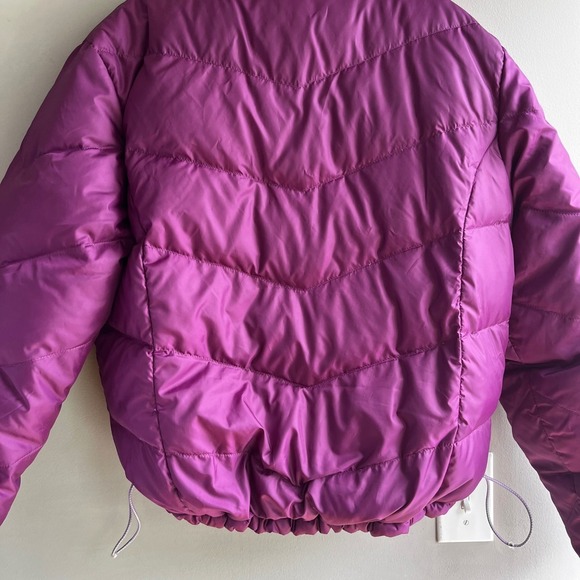 Women's L.L. Bean Reversible Purple Down Puffer Jacket Lightweight Coat Winter - Picture 3 of 11